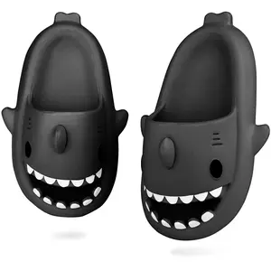 Adorable Shark Design Slides - Comfort Non Slip Open Toe Slippers for Outdoor Activities, Shower, and Beach Fun with Soft Breathable Upper and Anti-Slip Sole for Boy Walking Shoes Footwear Flipflop Classic Fathersdaygift