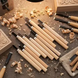 Professional Wood Carving Chisel Set - Woodworking Tools, High Carbon Steel Tools with Portable Case, Non-Slip Handle, Rust-Resistant. Perfect for Fine Carving, DIY Projects, Home Decor, Handcrafting & Wood Art. Essential Kit for All Skill Levels.