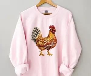 Faux Rhinestone Animals CREWNECK SWEATER OPTION, Mallard Duck crew, Cowgirl boots crew, rooster crew, horse crew Breathable Unisex