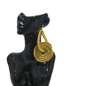 Decalph Zuri  Raffia Woven Earrings for Women - Stylish and Trendy Accessory for Everyday Wear