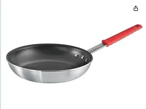 Professional 10-Inch Non Stick Frying Pan, Heavy-Gauge Aluminum Skillet with Reinforced Nonstick Coating, Red Handle, Dishwasher and Oven Safe