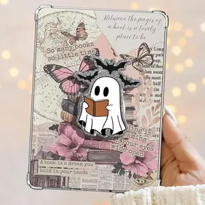 Cute Ghost Reading Book And Bats Kindle Grip Books Bookish Magnetic Kindle Grip Book Lover Kindle Accessories Phone Holder PopSocket Phone Grip Magnetic Pop Socket Phone Grip