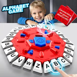 [Educational Language Learning] Spanish Alphabet Game With ABS Board & Timer - Fast-Paced Memory Match With 26 Colorful Letters, Spanish-English Bilingual Flashcards, Multiplayer Family Party Game & S, Educational Language Learning For