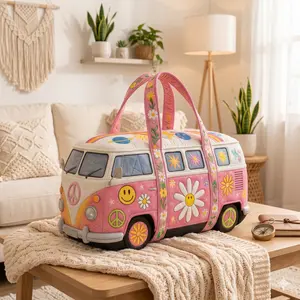 Hippie Boho Quilted Weekender Travel Bag 18x9x9 |Unisex Lightweight Carry-On for Travel