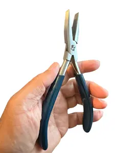 Hair Extension Plier for I Tip & K Tip – 7 Inch Flat-Tip Fusion Bond Precision Tool with Textured Grip Jaw for Keratin and Bead Extension Placement, Professional Salon-Grade Pliers