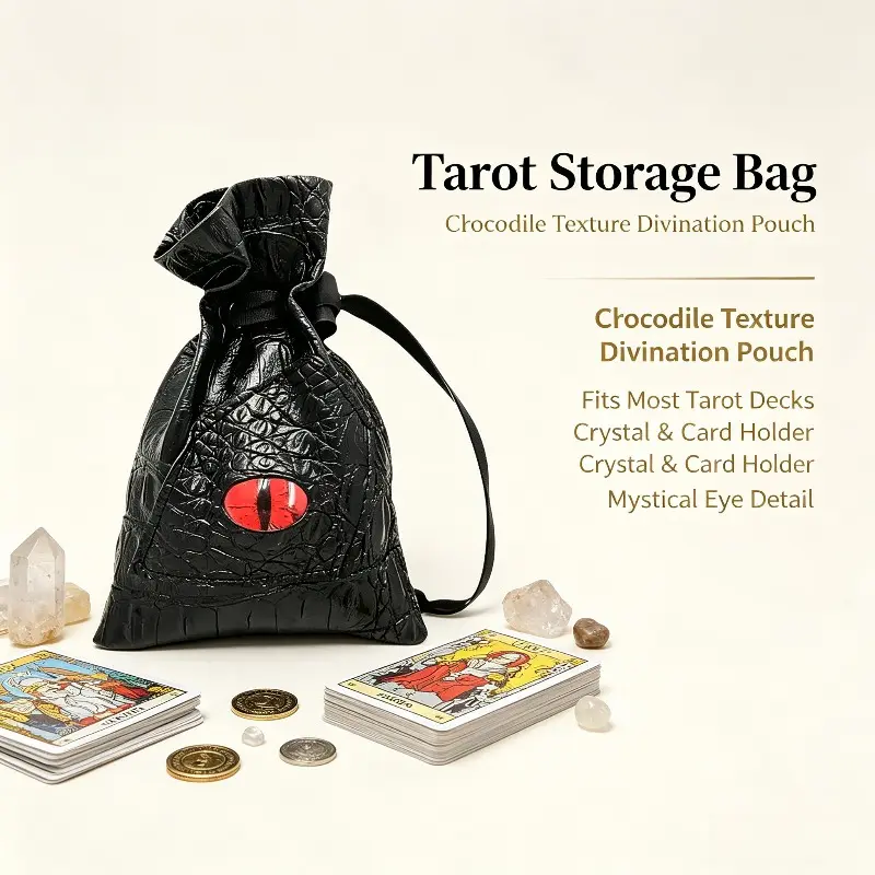 Creative PU Leather Drawstring Dice Bag for Tabletop Games, Easy-to-Handle Storage Bag with Mystical Eye Detail, DND Dice Tarot Card Rune Cards Holder, Ideal Christmas Gift