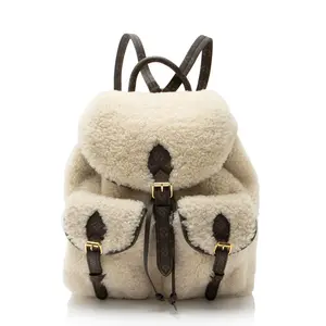 Pre-owned Louis Vuitton Canvas Backpacks Shearling Monogram LV Ski Backpack