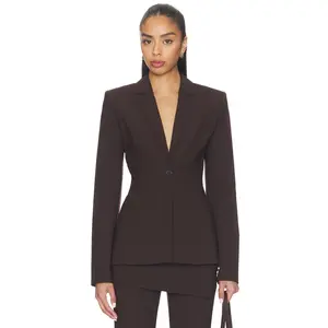 EAVES x Jasmine Tookes Filipa Tailored Blazer in Espresso