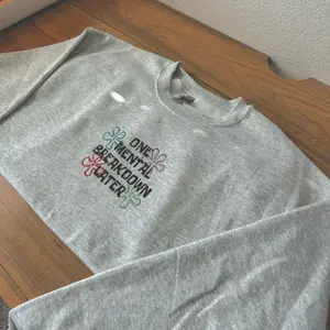 One Mental Breakdown Later Embroidered Sweatshirt Comfy Spongebob
