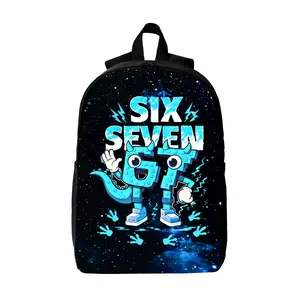 Six SevenIce Cream Drip 67 Lightweight School Rucksack with Meme Print Adjustable Straps & Zipper Closure Cute Back-to-School Birthday Gift for Teenage Students