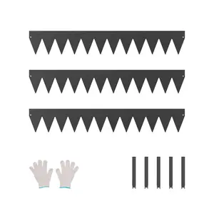 VEVOR Steel Landscape Edging, 3 Packs 40x 6 in Rust-Resistant Metal Landscape Edging, Bendable Garden Edging Border, Heavy Duty Lawn Edging, Easy-to-Install, Flower Bed Yard Pathway Divider Black