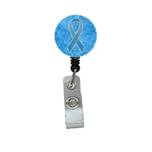 212 MAIN Prostate Cancer Awareness Blue Ribbon Retractable Badge Reel with Belt Clip for Id Badges