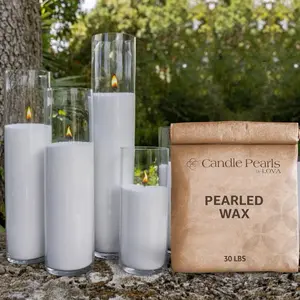 Lova Pearled Wax 30 lbs (15kg) +150 wicks - Eco-Friendly & Customizable Candle - Decor