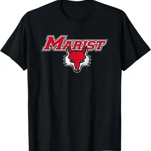 Marist Red Foxes Icon Officially Licensed T-Shirt Crewneck Menswear Top Black Breathable Tee