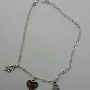 3 Charm Bracelet with Heart and Star Charms Silver Tone Chain Jewelry for Women