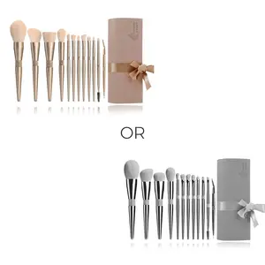 Pretty As A Peach 12pc Bling Makeup Brush Set - Gold or Silver
