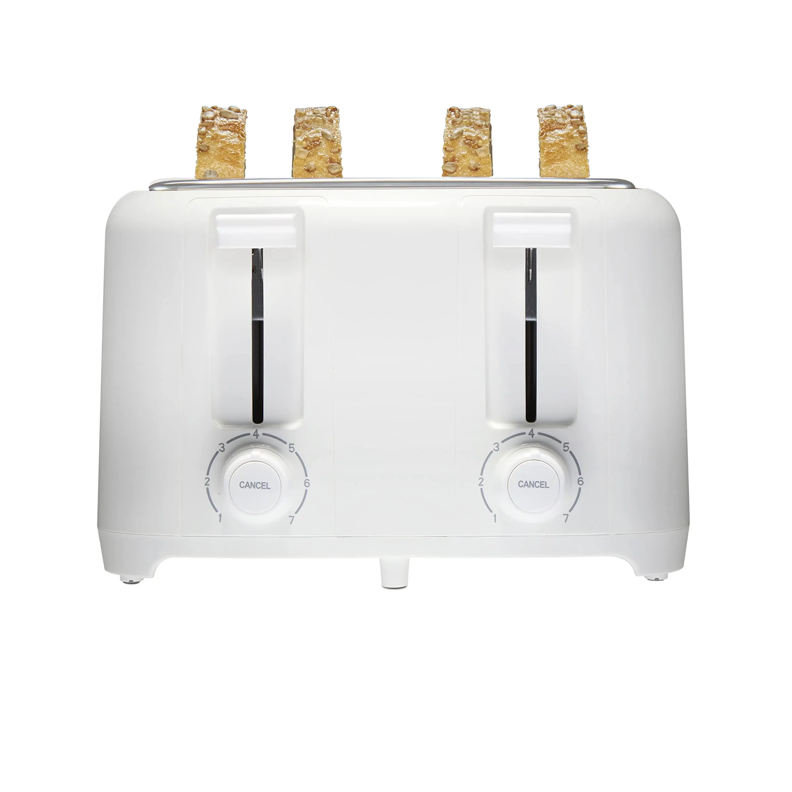 Proctor Silex 4 Slice Toaster with Extra Wide Slots for Bagels, Cool-Touch Walls, Shade Selector, Toast Boost, Auto Shut-off and Cancel Button, White (24214PS)