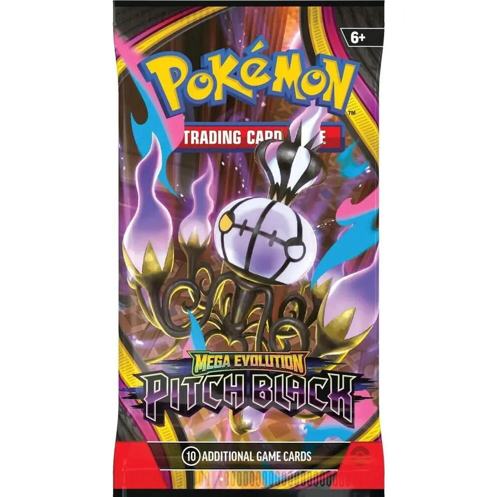 Pokémon TCG Mega Evolution Pitch Black Factory-Sealed Booster Pack - 10 Cards, Darkness Theme, Protection for Non-Sports Trading Card Enthusiasts