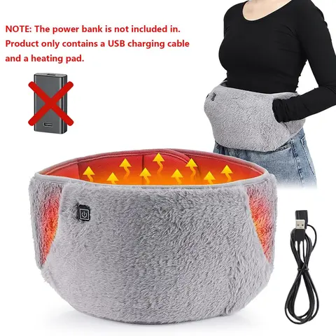 Heating Waist Belly Belt USB Powered, Hand Warmer 3 Temperature Settings, Ideal for Menstrual Period & Office Hand Body Warmth