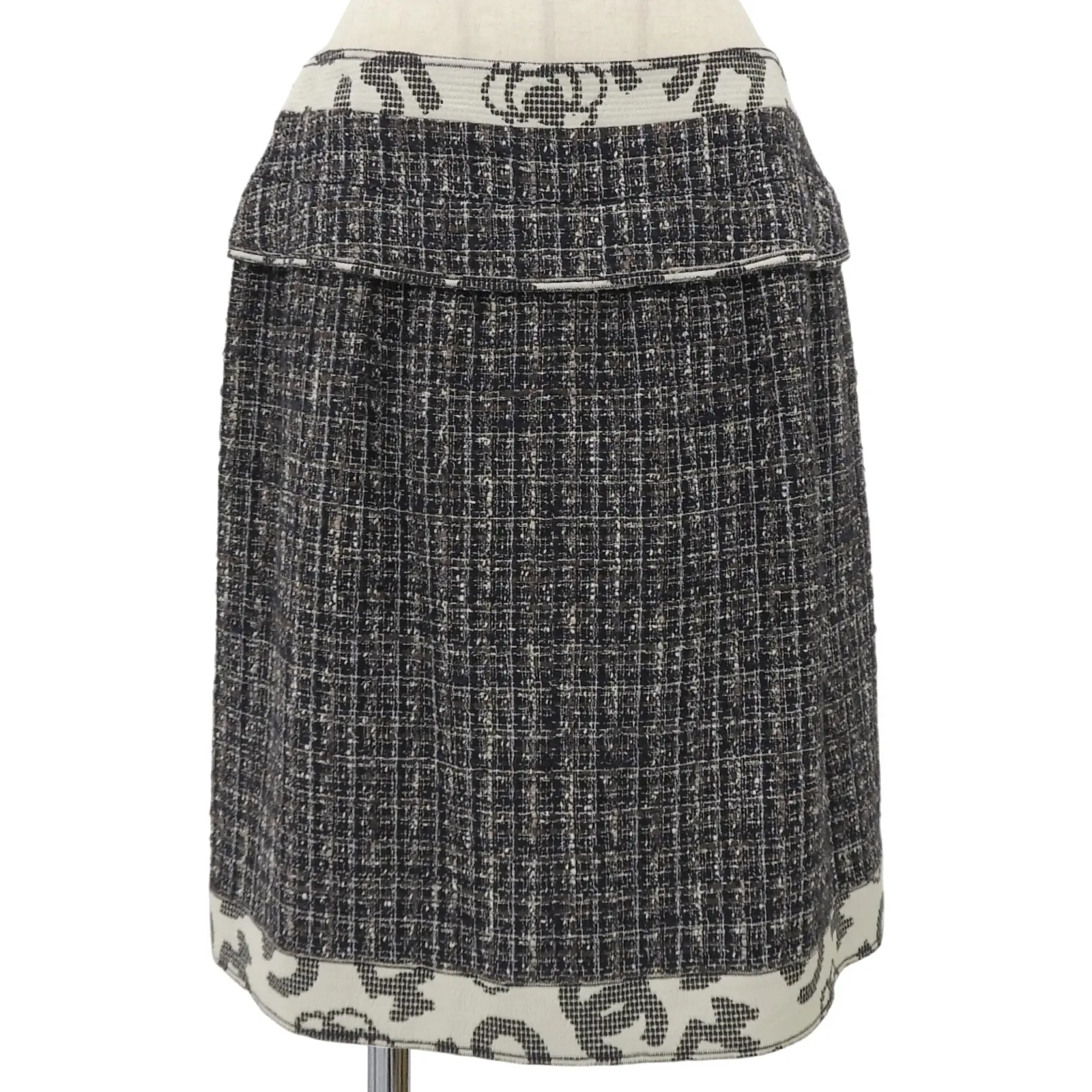 Pre-owned CHANEL Cotton Small Leather Goods Tweed Skirt Cotton