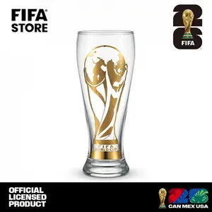 Official FIFA World Cup 26 Gold Stamped Classic Beer Glass--Collector's Edition