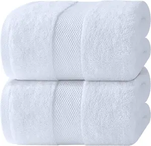 White Classic Luxury Bath Sheets Towels for Adults Extra Large 35x70 Inch - 700 GSM Turkish Cotton, Highly Absorbent | Hotel Collection | 2 Pack