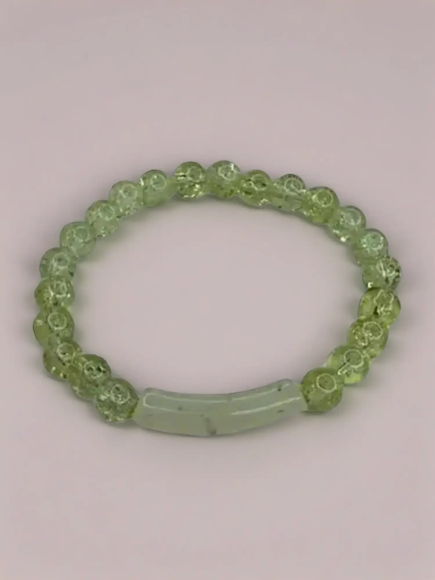 Women's Green Passion Speckled Glass Bead Bracelet - Standard Size, Strong Stretch, Bracelet Design, Fashionable Bangles, Daily Fashion Costume Jewelry, Jewelry Bracelet Design