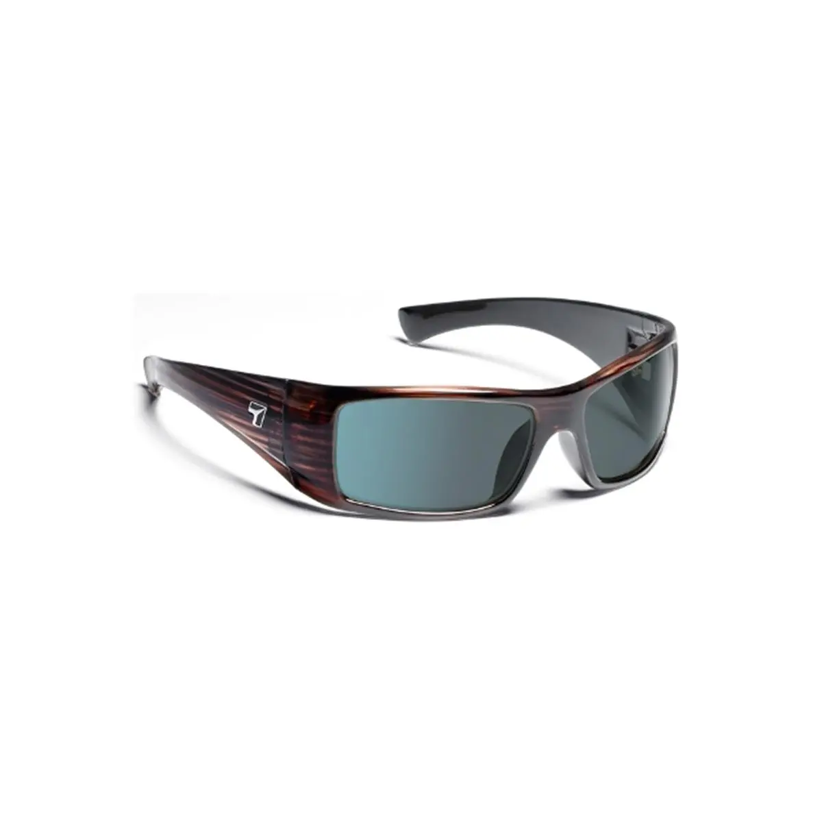 Shaun Full Wrap Sunglasses for Women, Auto-Adjusting Photochromic Design in Grained Mahogany for Activewear, Includes Leash