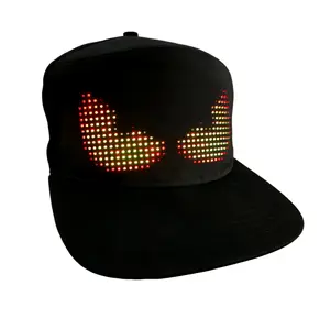 Super Large LED Banner Hats, LED Baseball Cap with Custom Images & Text, Bluetooth-compatible APP Control, LED Display, Perfect for Parties & Events