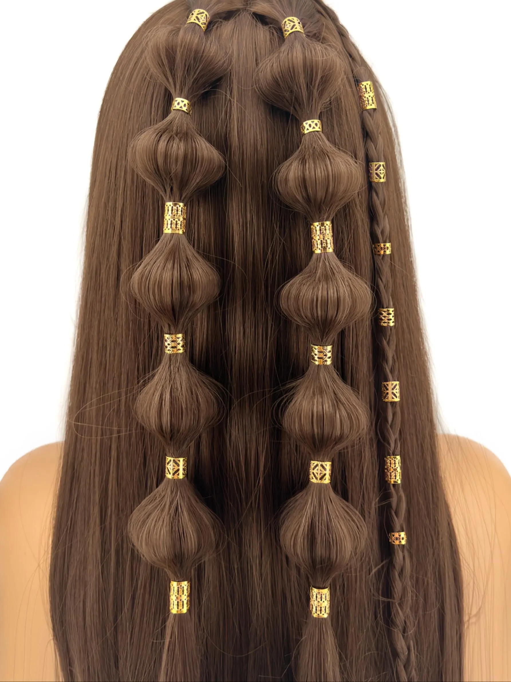 Boho Style Hair Rings for Braids, Hair Accessories for Braids, Multi Style Hollow Out Design Hair Clips, Adjustable Braids Rings for Women & Girls, Hair Pin Set