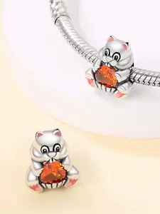 Cute Squirrel Design Pendant, Rhinestone Decor Animal Charm for Bracelet & Necklace, Fashion Accessories for Women & Girls