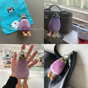 Purple Eggplant - Soft and Mini-Sized Stuffed Keychain, Cute Animal Food Plushie, Fun Gift Idea for Kids, Birthdays, and Collectors, Keychain Toy