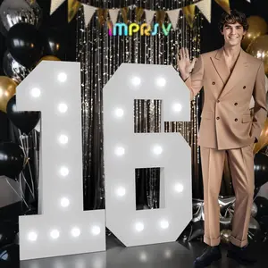 16th Birthday Decorations: Large 4ft Light up Number 16 Balloon for Sweet 16 Party Sixteen Year Old Girl Boy Anniversary Foam Board Wall Decor