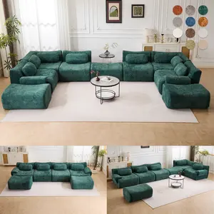 QAK 184" Living Room Bone-Free Sofa Set Cloud Modular Sofa Boxed, Memory Foam Modern Sofa, Large Comfort Compression Sofa, Compact Space Bedroom Apartment Two-Person Sofa