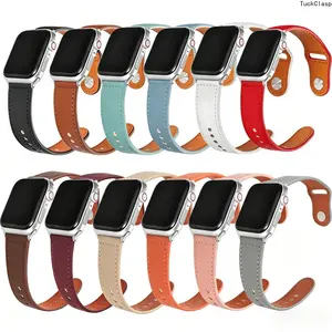 New Style Genuine Cowhide Apple Watch Band with Rivet Buckle – Fits Series 2/3/4/5, Soft & Durable for Spring & Summer Rotation