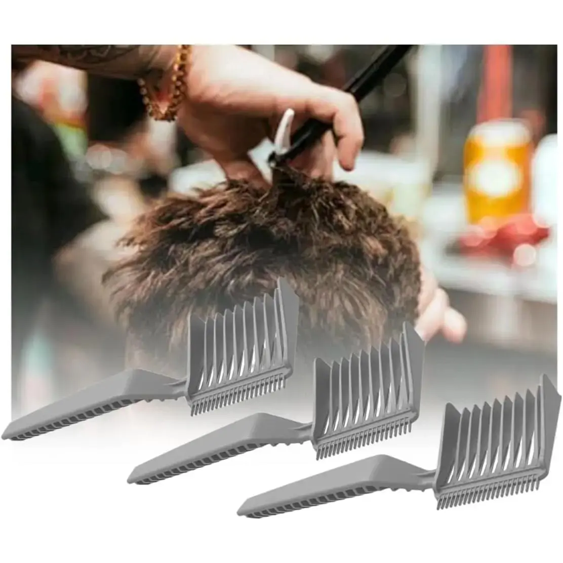 3-Piece Men's Barber Fade Combs Set, Hair Cutting Accessories, Precision Clippers & Gradual Haircuts, Ideal for Styling & Maintenance, Durable Design, Hair Tools, Barber Supplies