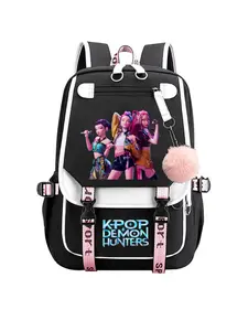 New K-Pop Demon Hunters Cartoon Print Backpack, Fashionable Large Capacity School Bag, Lightweight Travel Bag for Students, Cute Backpack