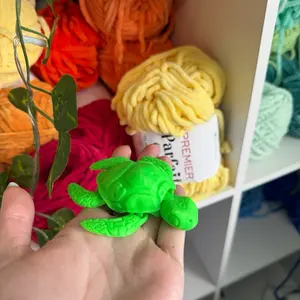 Handmade 3D Printed Lime Green Turtle