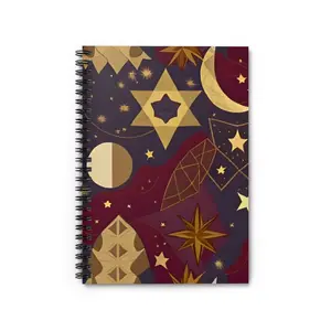 Maroon/Gold Celestial Notebook