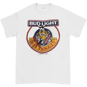 Spuds MacKenzie 90’s Vintage Hot Doggin’ Cotton Unisex T-Shirt 1 Side