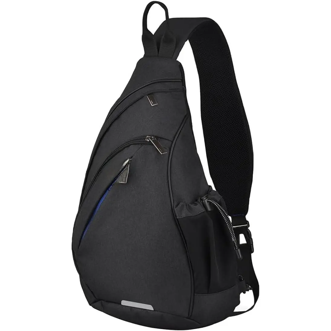 Sling Bag Men Backpack Unisex One  Bag Hiking Travel Backpack Crossbody with USB Port for Men Women Versatile Casual Daypack-17 inch,Black