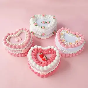 2026 New Cute Heart Cake Resin Trinket Organiser Box, Strawberry-Decor Handmade Jewelry Storage, Sweet Bedroom Dresser Decor, Unique Gift for Women (Ideal for Mother's Day)
