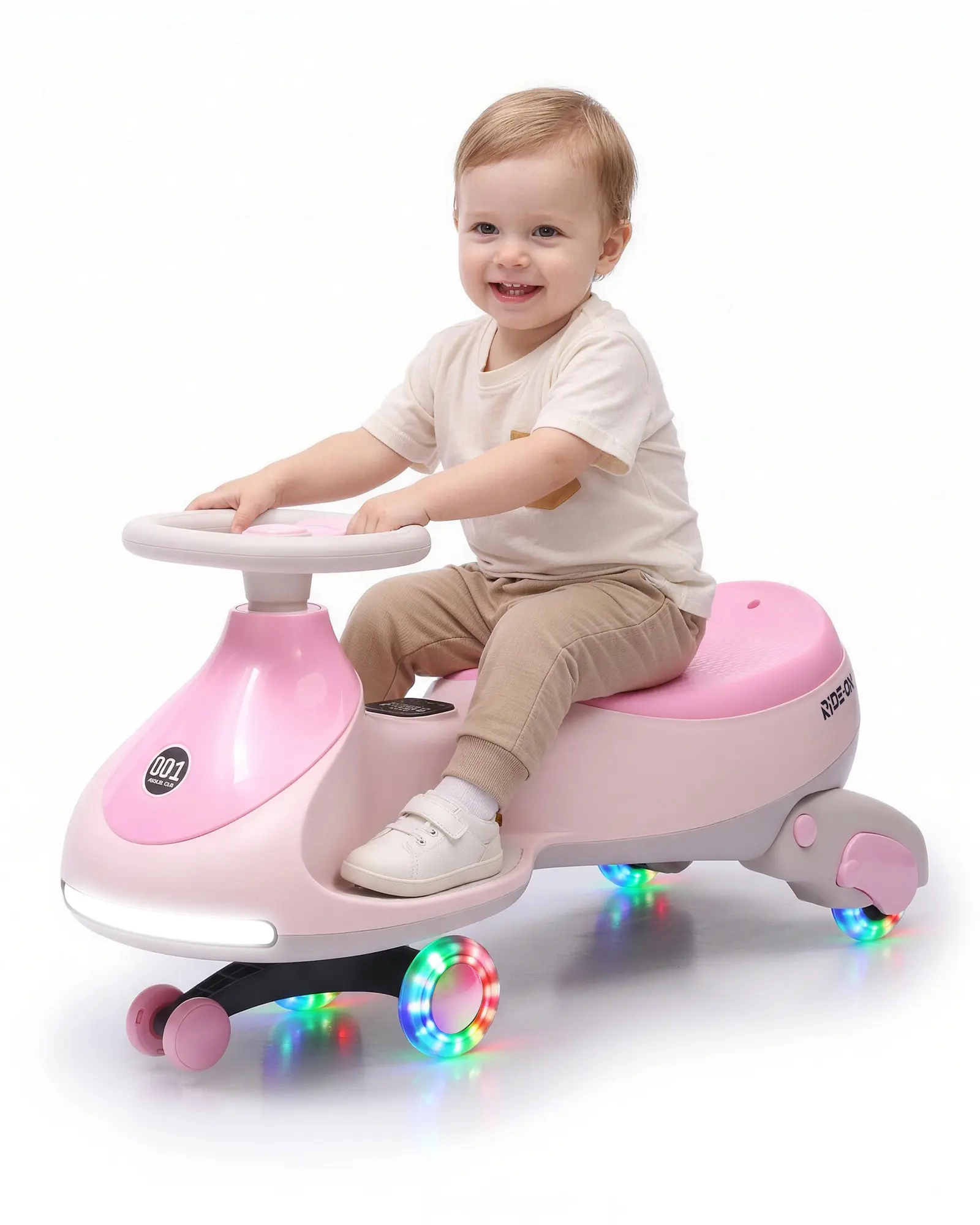 Garvee 12V Electric Wiggle Car for Kids, 2 in 1 Swing Car with Pedal, Anti-Rollover Max 3.5Mph,Max Load 66Lbs,Flashing Wheels, Music,Rechargeable Battery Ride on Toy Indoor Outdoor for Toddlers
