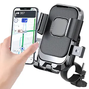 Motorcycle Phone Mount, [One-Click Lock] Bike Phone Holder, Handlebar Phone Mount,Compatible with iPhone, Samsung and 4.7-6.9'' Smartphones