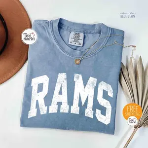 Comfort Colors® Rams Mascot Shirt, Vintage Rams Team Spirit Mascot T-shirt, Back to School Spirit, Rams Tailgate Shirt, Rams Game Day Shirt