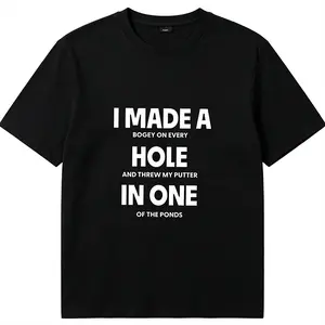 Funny Golf "I Made A Hole In One" T-Shirt - Relaxed Fit Black Golfer Humor Tee Unisex