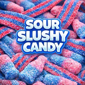 Sour Slushie Candy | RAFFA | Candy Belts, Gummies & More - Watermelon Blue Razz Slushie Strawberry Mango Cherry & SWEDISH - Tiktok Viral - Imported Sweet Candy Snacks
