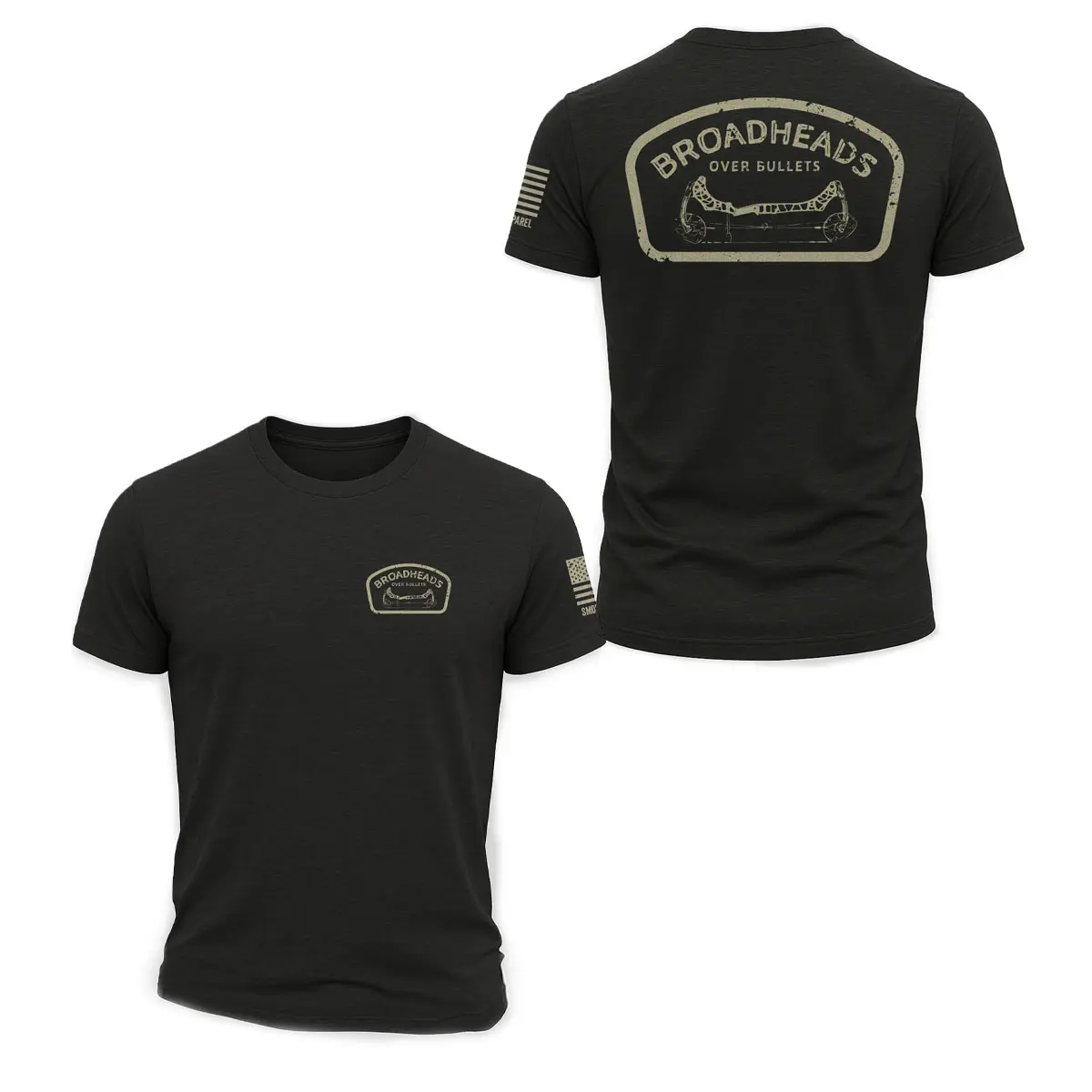 Broadheads Over Bullets Hunting Shirt Funny Bow Hunting Graphic T-Shirt Vintage Archery Bowhunter Tee Outdoor Gift for Hunters