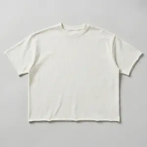 Raw Hem Boxy Tee (Off White)