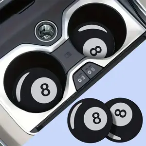 Custom 8-Ball Car Coasters - Ultra Soft, Absorbent & Anti-Slip! Keep Your Car Clean in Style. Handmade Decor for a Luxurious Ride - The Ultimate Summer Car Essential Gift! Car Trinkets, Car Accessories, Car Interior Accessory, Car Interior Decorative